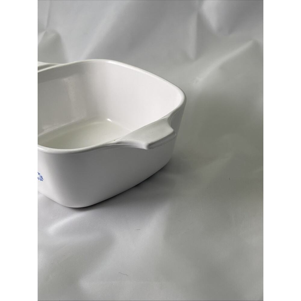 Vintage Corning Ware Baking Dish White Blue Cornflower Square P-43-B 2 3/4 Cup - Picture 5 of 8